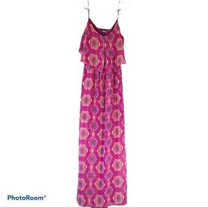 Deb Pink Print Maxi Sundress Size Large